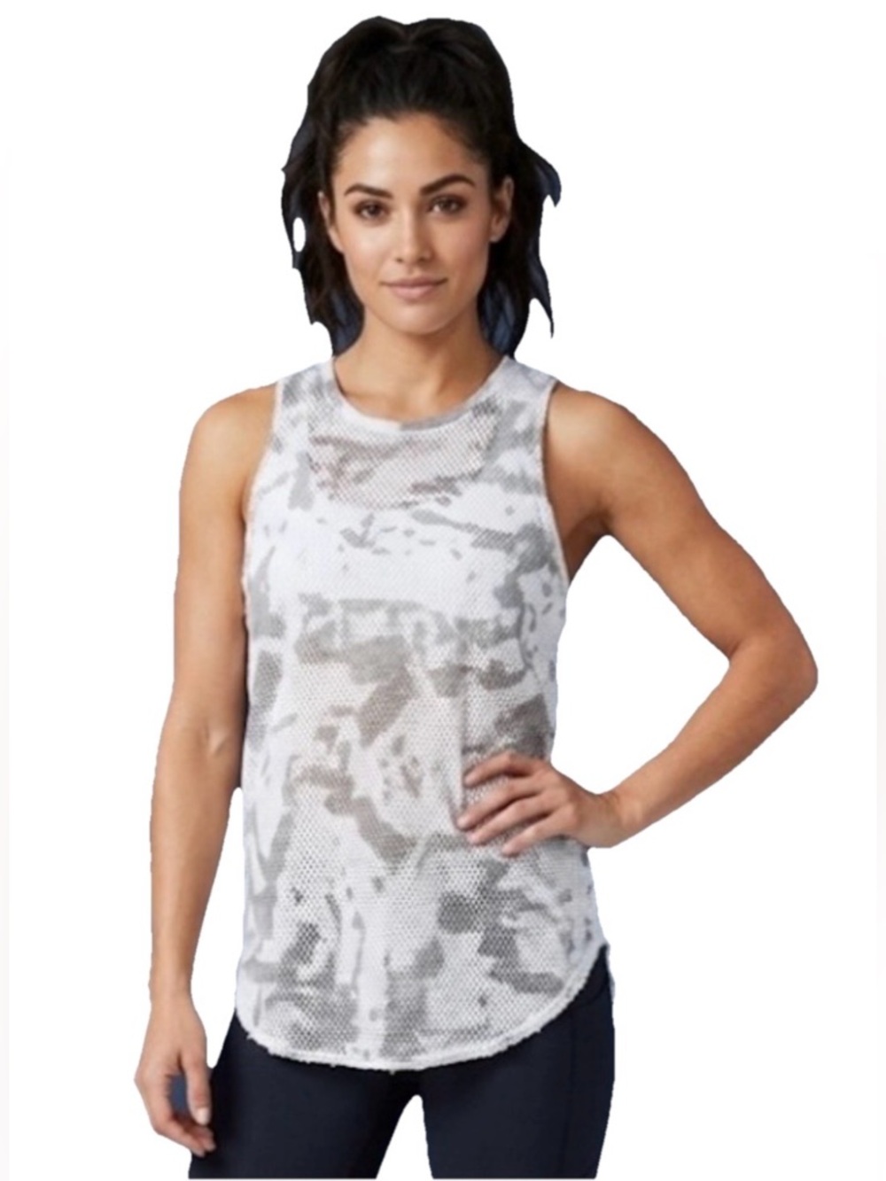 Electric & Rose White and Grey Womens Tank Top Size Medium